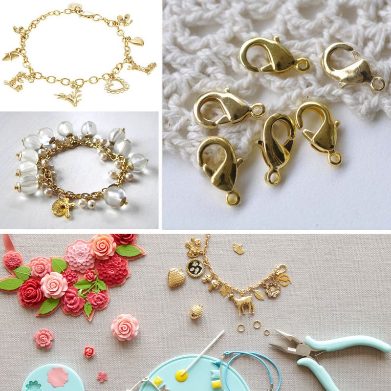 ALEXCRAFT Wholesale Pack- Gold Plated 50 PCS 9mm Small Lobster Clasps and 100 PCS 4mm Open Jump Rings for Jewelry Making & Finding - Image 2
